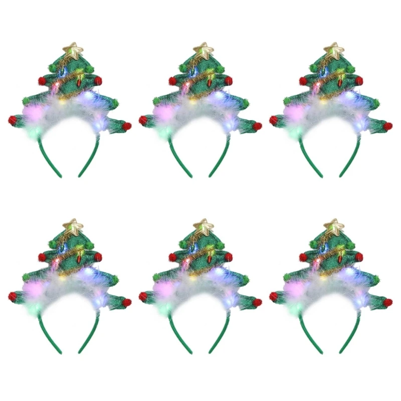

Праздничная светодиодная лента для волос в форме рождественской елки с подсветкой, аксессуары для празднования праздника