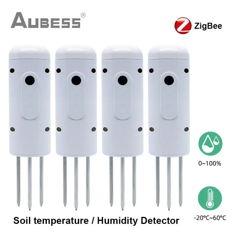 

Беспроводной измеритель влажности почвы Tuya Zigbee, прибор для измерения температуры и влажности почвы, монитор для растений, водонепроницаемый IP67 детектор через ZigBee Gateway