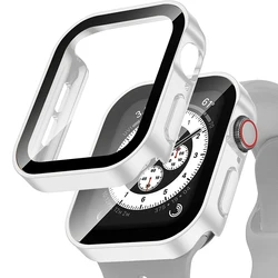 Durable Waterproof Apple Watch Case with Screen Protector and Straight Edge Bumper - 40mm Series 4 5 6 SE (Matte white)