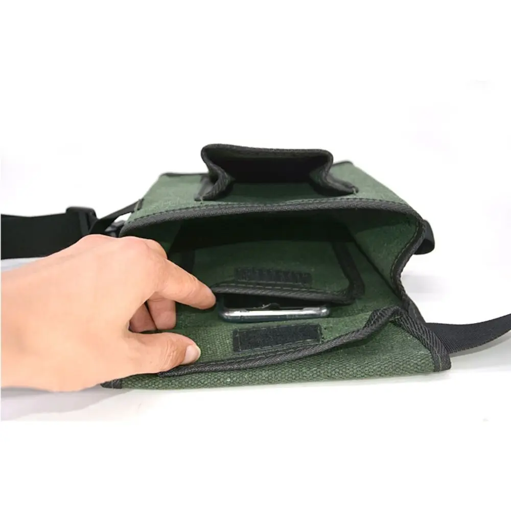 Multifunction Tool Storage Bags Thicker Canvas Multiple Pockets Repair Bag Carpenter Waist Bag Toolkit Pouch 4
