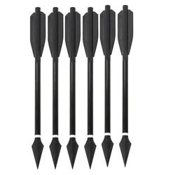Aluminum Shaft Archery Bolts with Replaceable Broadhead Tips for Outdoor Hunting and Shooting (12pcs Red)