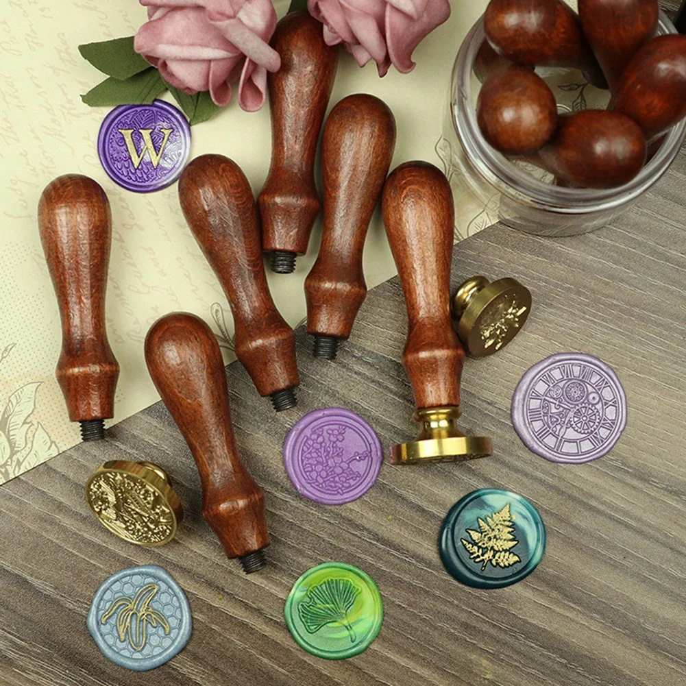 Retro Stamp Wooden Handle Antique Handles for Wedding Invitations Envelope Wax Seal Stamp DIY Decorative Handmade Art Craft Gift wax seal stamp wax seal stamp set wooden stamp