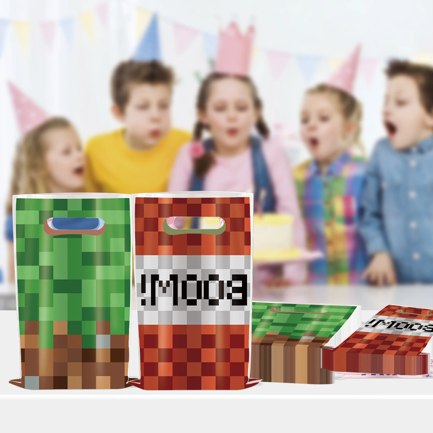 Game Theme Birthday Party Decorations Plastics Loot Bags Candy Gift Bag 10-30pcs