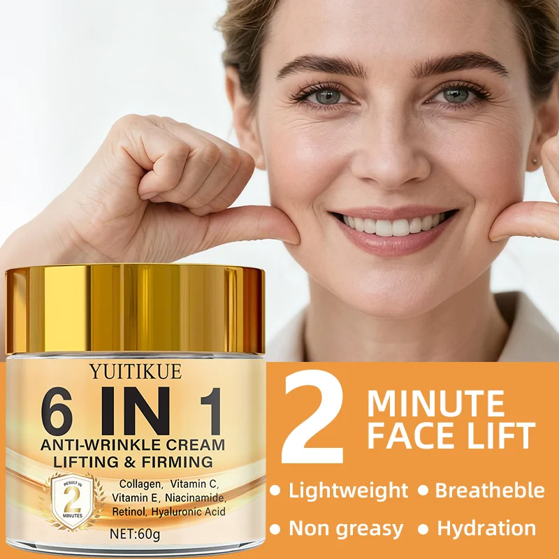 6-in-1 Anti-Wrinkle Cream, Lifting and Firming   Collagen, Vitamin C, Vitamin E, Niacinamide, Retinol, Hyaluronic Acid