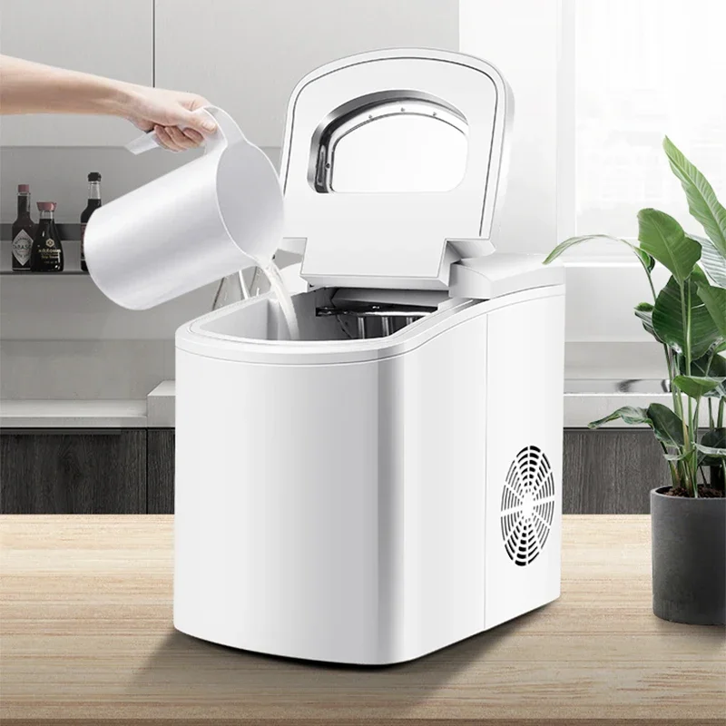 15kg domestic small round ice machine commercial mini automatic milk tea shop ice cube making machine