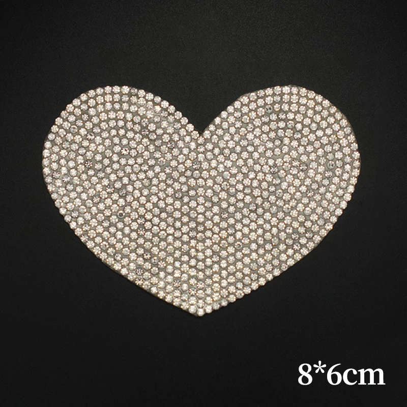 Small Red Heart Rhinestones Transfer , Iron on Red Heart Applique , Hot Fix  Rhinestones Transfer, Bling Red Heart Decal 