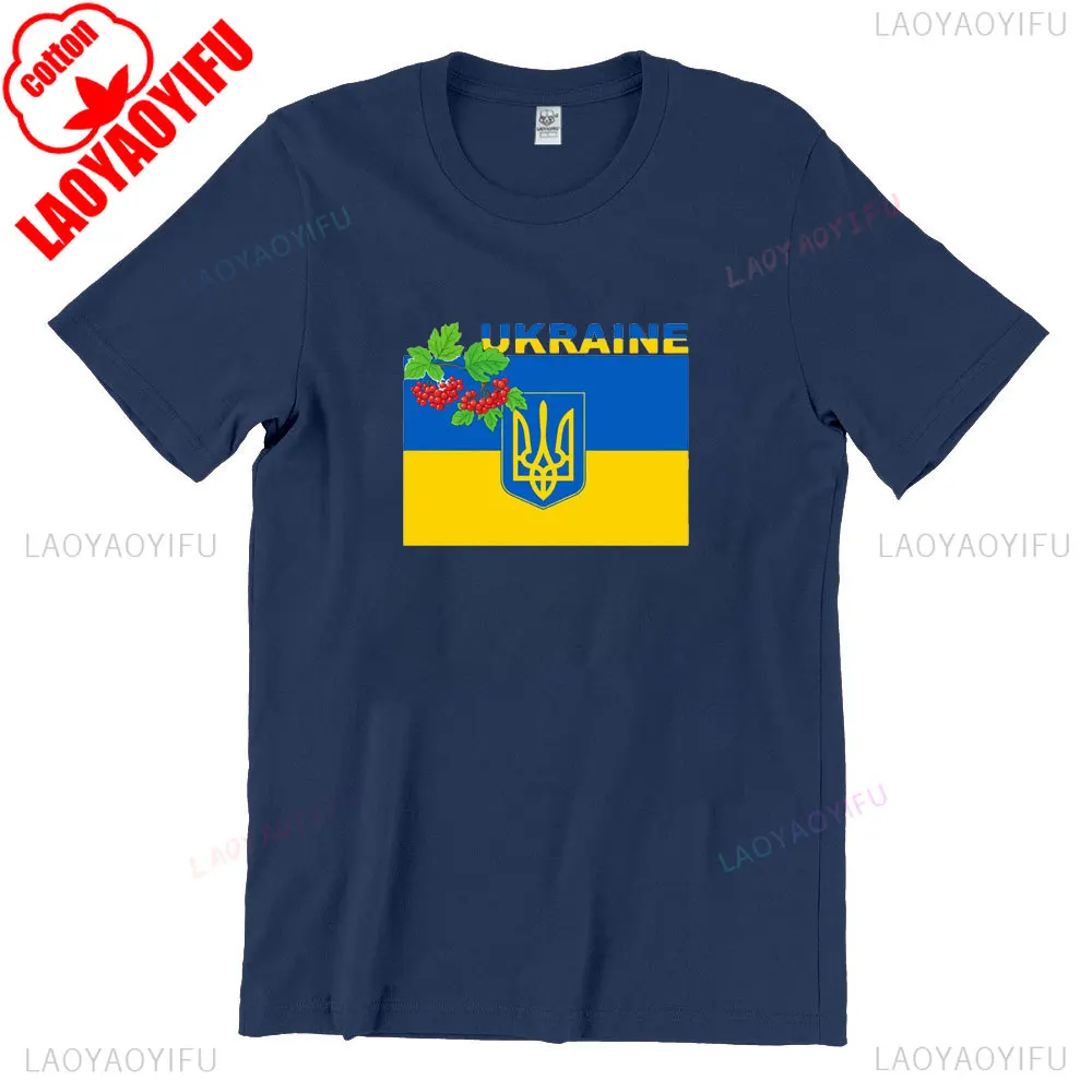 Vintage Ukraine Trident Graphic Men's Casual Cotton T-Shirt, Short Sleeve O-Neck Summer Tee