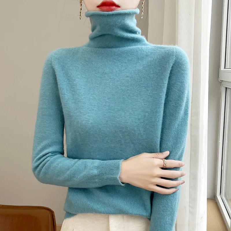 2024 New Autumn/Winter Women's Stacked Collar Cashmere Hoodie Long Sleeve Soft and Warm, Available in Multiple Colors 5