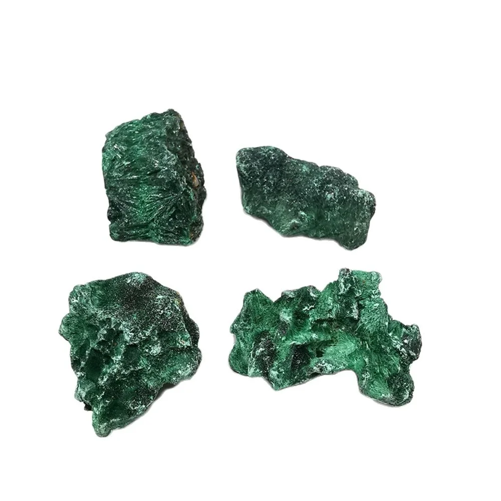 Natural Green Malachite Raw Stone Rough Crystal Clastic Rock Cube Collectible Gravel   Minerals Specimen Home Garden