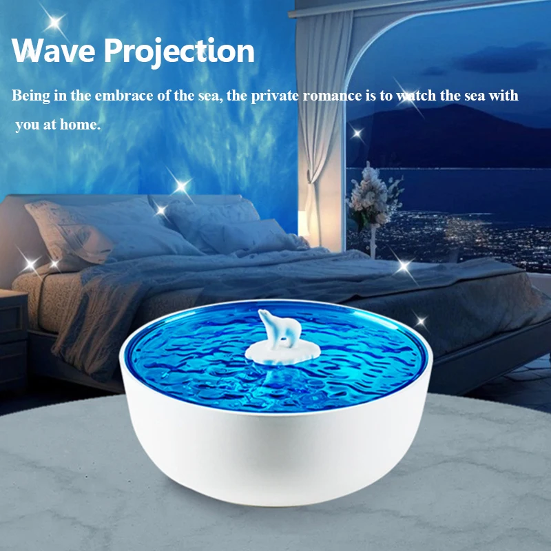 Portable Bluetooth Speaker White Noise Sleep Aid Soundbar Wave Projection Ambient Light MP3 Music Player Fragrance Diffuser