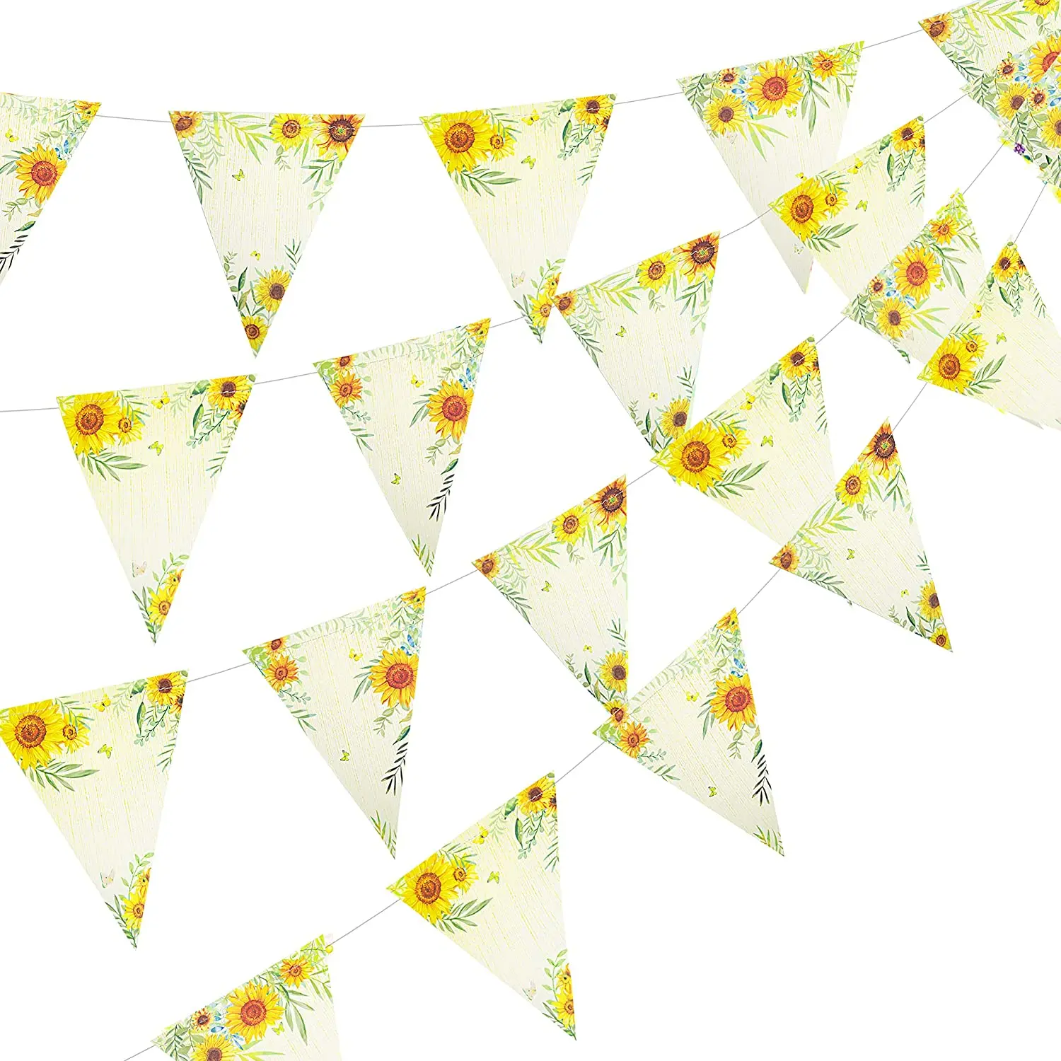 14Ft Graduazioni Girasole Carta Gialla Triangolo Banner Decorazioni Sunshine Summer Birthday Party Hanging Flag Streamer Ghirlanda
