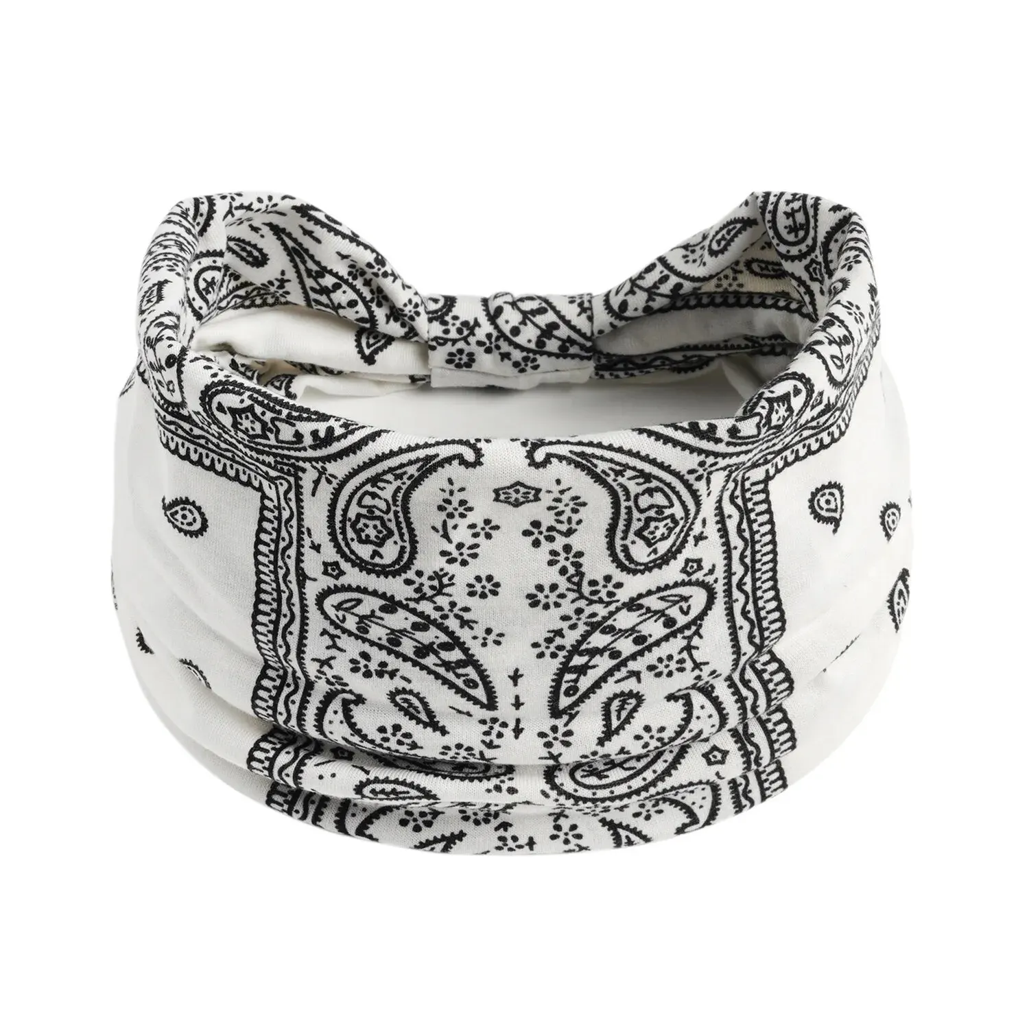 Solid Color Retro Cashew Nut Cross Hairband WOMEN'S Wide-brimmed Stretch Sports Yoga Running Headscarf Confinement stretch headscarf