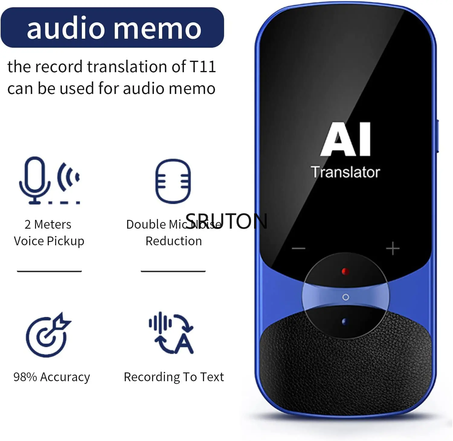 

T11 2.4inch Touch Screen Translator Real-time Smart Voice Photo Translator 106 Languages Translation Portable Offlinetranslation