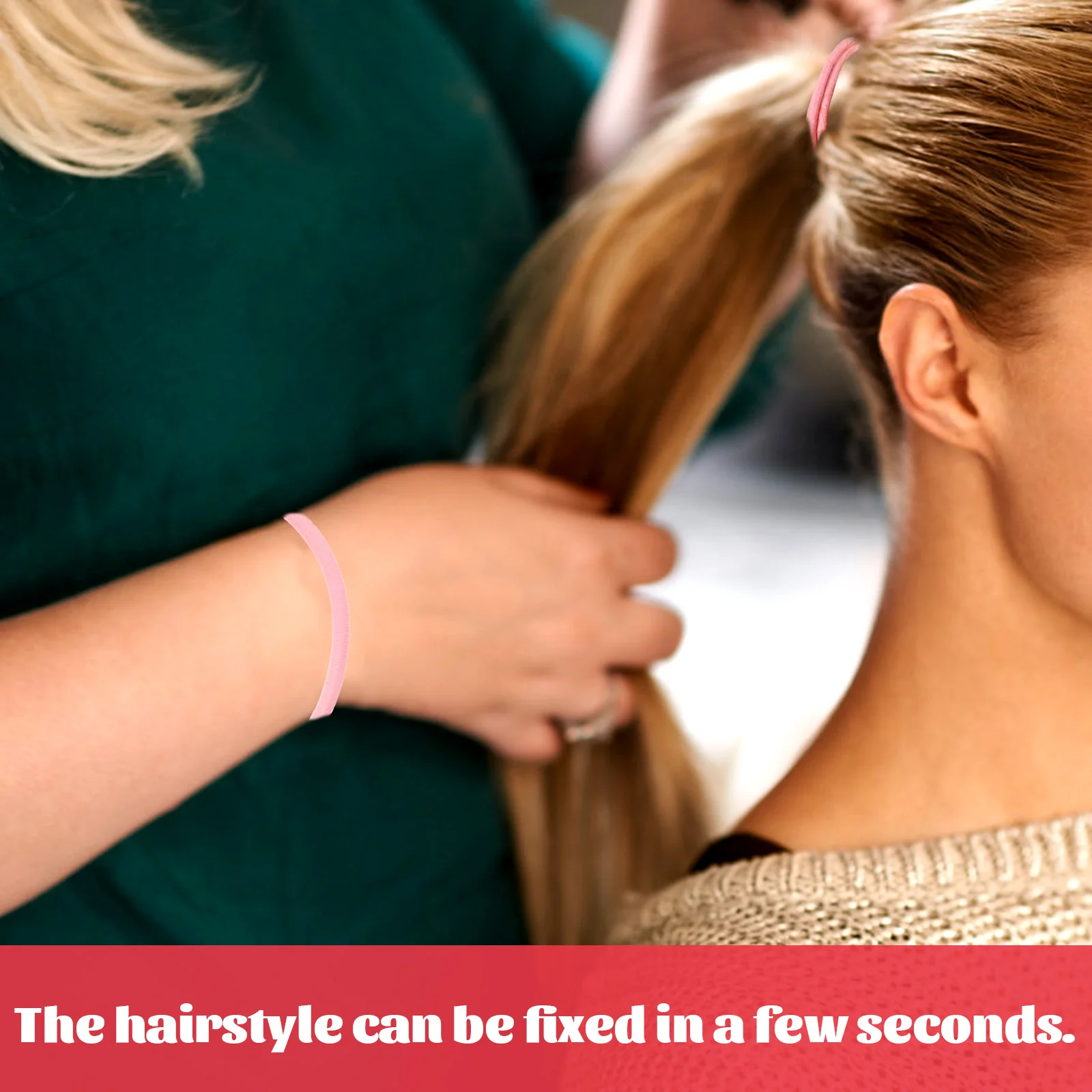 얇은 헤어 밴드 밴드 투명 탄성 타이 리본, 고무 레드 보블, 소형 사무용품 버블, 100 개