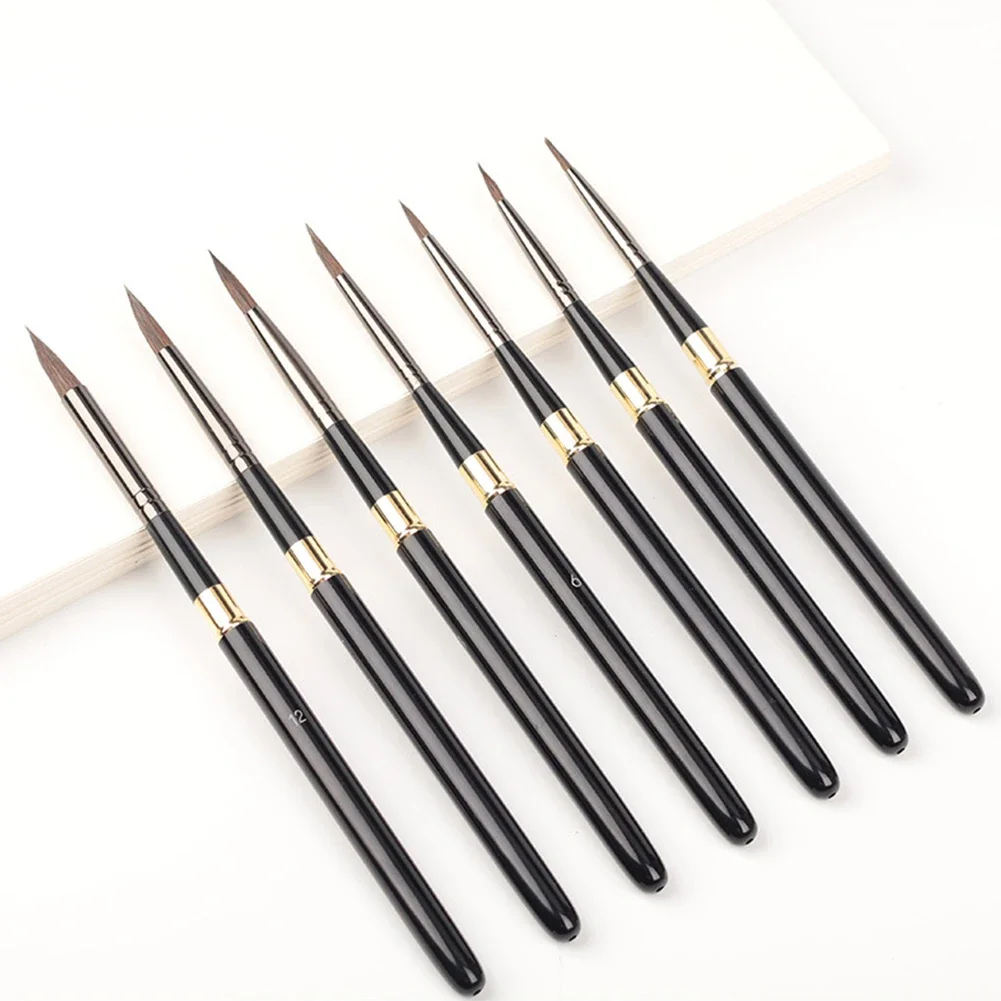 1Pc Wolf Hair Paint Brush With Detachable Metal Rod Artistic Watercolor Painting Brushes Oil Painting Drawing Brush 7Sizes 2