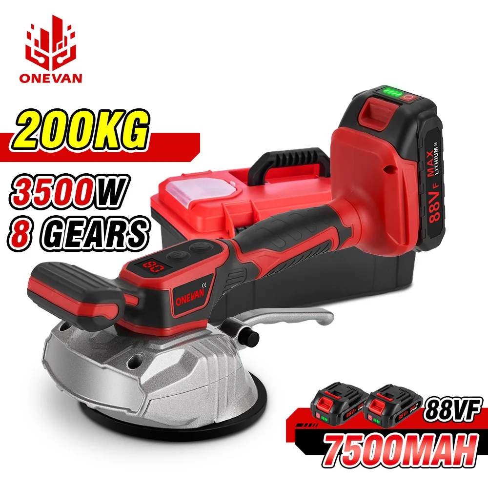 Tiling machine 200KG Tiling Tiles Machine Tiles Vibrator Suction Cup 8 Gear Floor Vibrator Leveling Power Tool for 21V 18V Battery