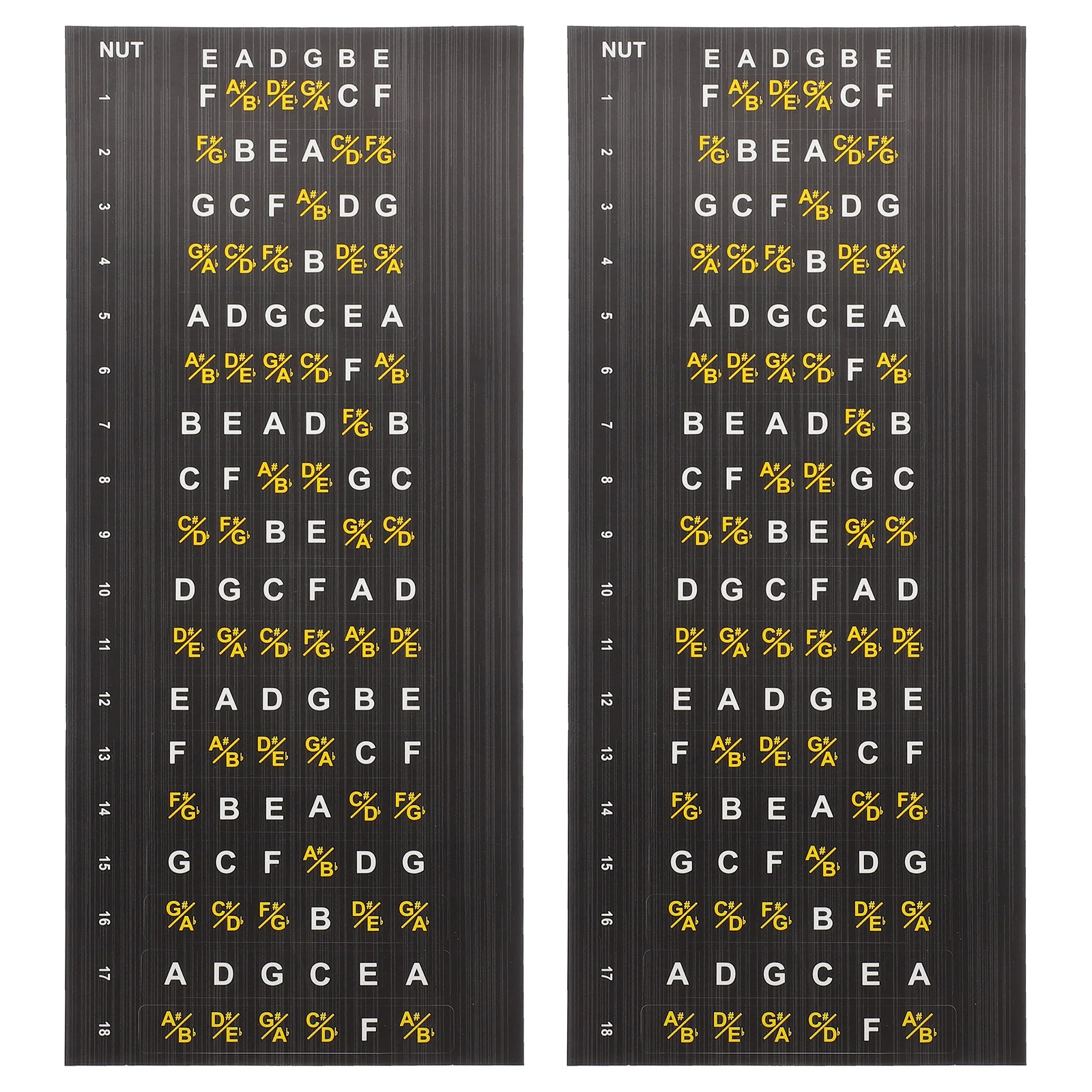 

2 Sheets Guitar Fretboard Stickers Capo Folk Electric Self-adhesive for Instrument Decorative Musical Decals