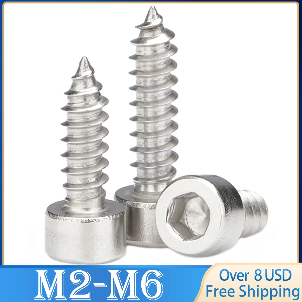 M2~M6 Allen Hex Socket Head Cap Self-Tapping Screws Grade 8.8 Carbon Steel 