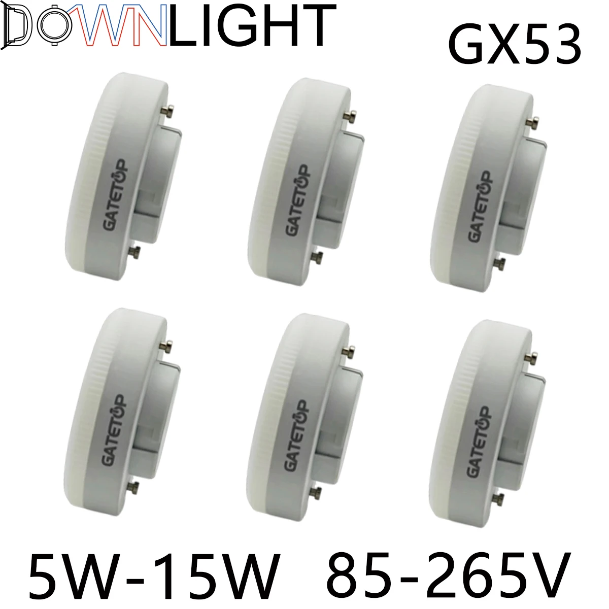 10 Stuks 5W 7W 9W 12W 15W Led Spotlight Gx53 Zonder Flikkering 85-265V Warm Wit Daglicht Koud Wit Lamp Voor Kamer Studeerkeuken