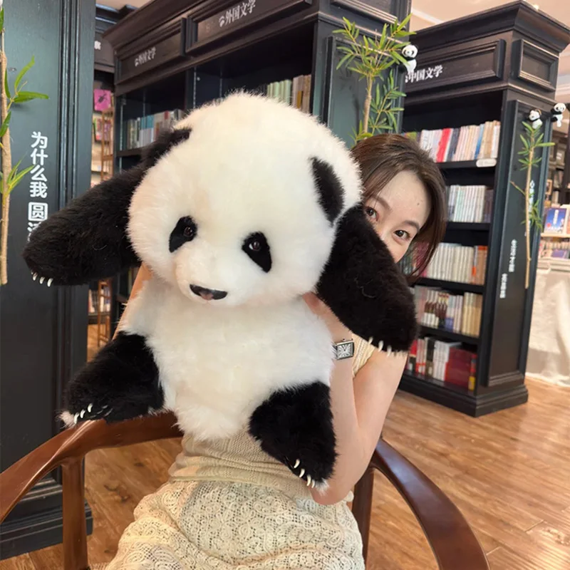 귀여운 팬더 화화 멩글란 시뮬레이션 인형, 실물 같은 귀여운 봉제 인형, 어린이 생일 선물, 아늑한 방 장식, 사랑스러운 발렌타인 선물