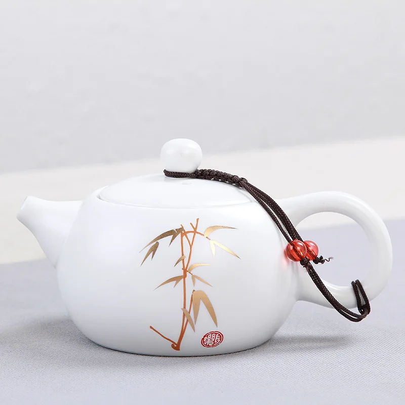 Chinese Style White Matte Ceramic Teapot, Brewing Xishi Pot, Kung Fu Household Creative Pure Handmade, 180ml, Tea Pots, New, 1Pc