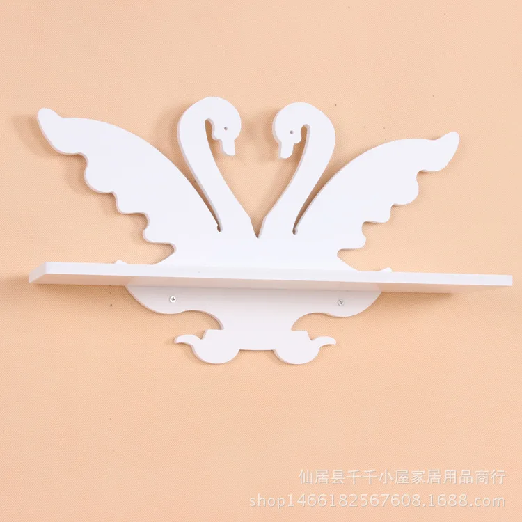 Nordic Creative Shelf Swan Storage Shelf Wall Hanging Cloud Hook Storage Rack Bedroom Book Home Kids Room DIY Decor Gifts