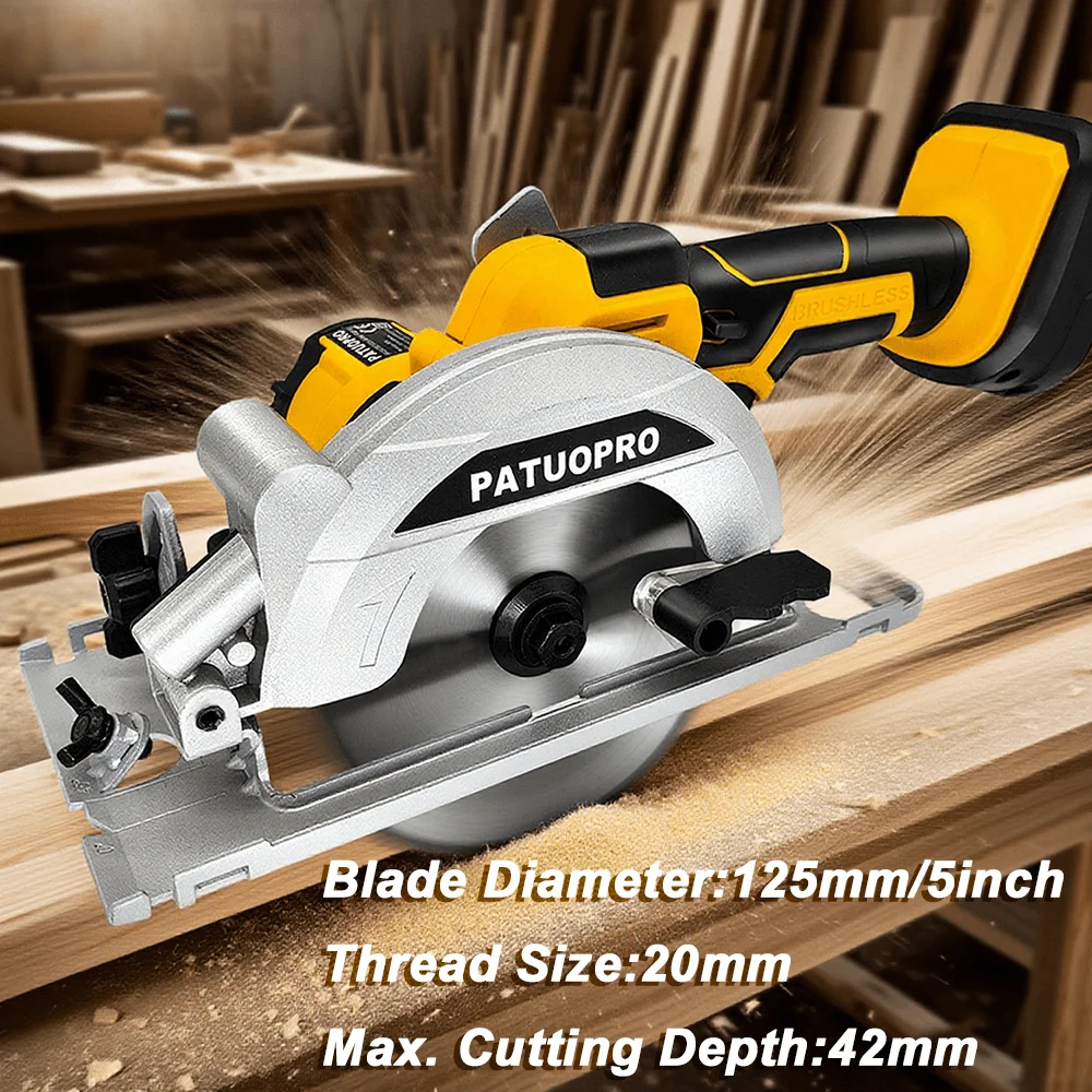 Electric Circular Saw 20V Brushless 125mm 5inch Cordless With Blade Fit Makita 18v Battery