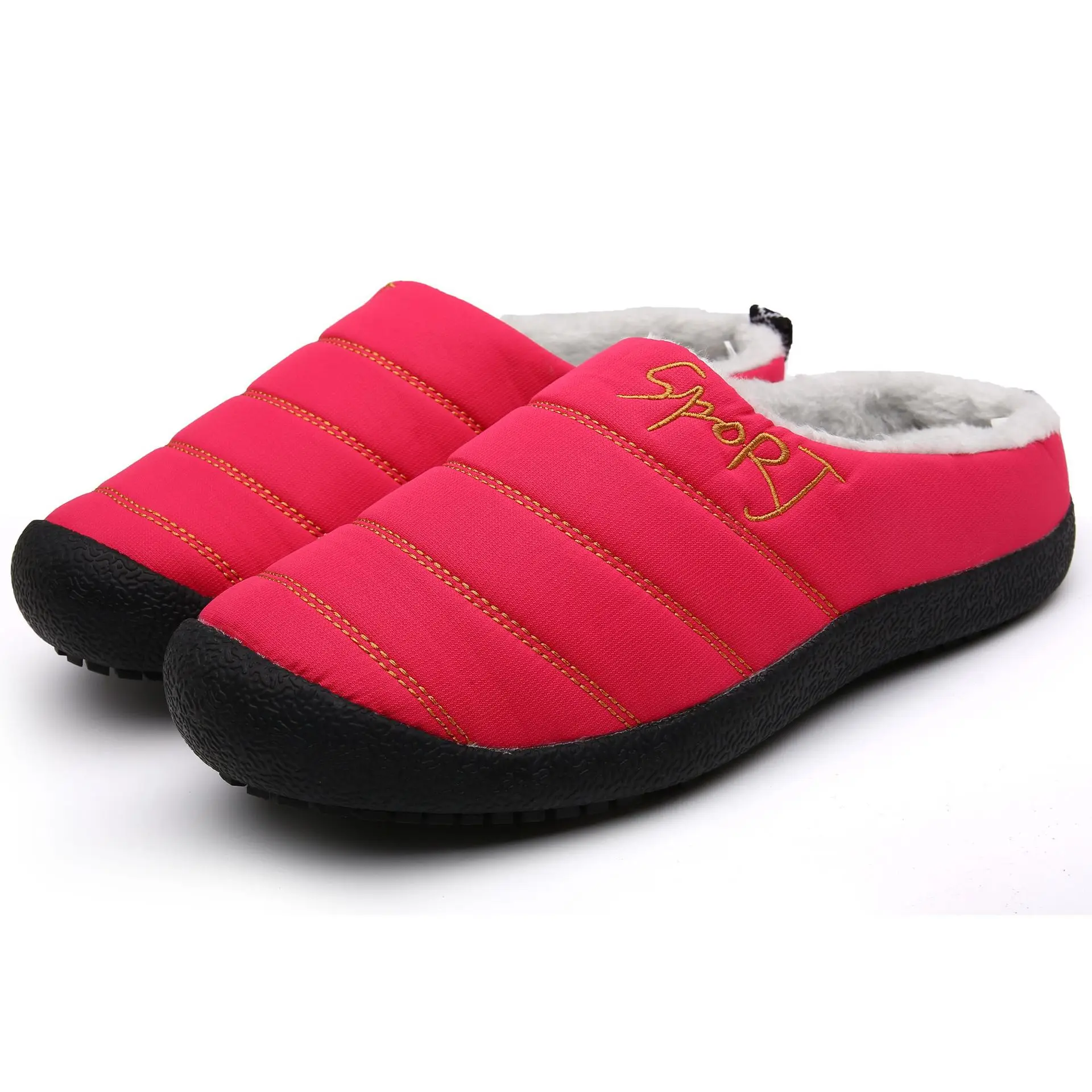 Winter Plus Size 36-47 Home Slippers Men Women Household Cotton Slippers Warm Plush Couple Lazy Platform Indoor Furry Slides