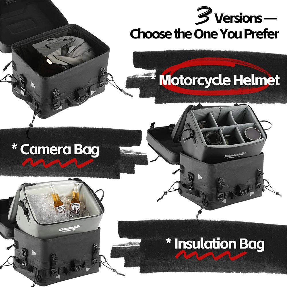 Rhinowalk Motorcycle Tail Bag Waterproof 36L Camera Or Cooler Bag
