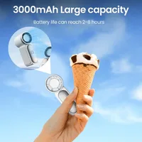 Mini ventilateur portatif - Ventilateur turbo portable avec 100 vitesses de vent, 3000 mAh et Type-C, - Souffleur rafraîchissant, Dispositif de refroidissement pour voyage 3
