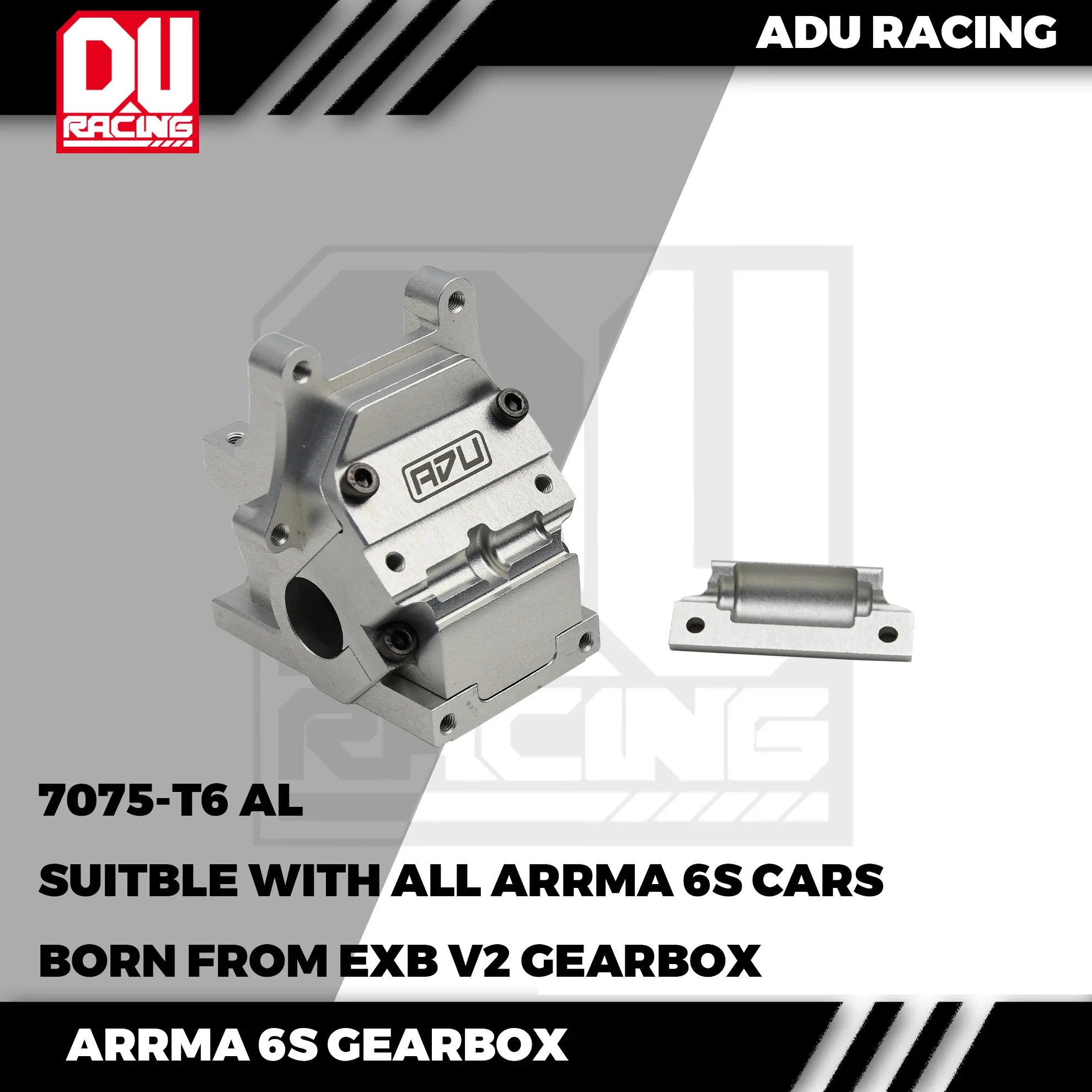 RC car parts ADU Racing GEARBOX CASE SET CNC 7075 T6 ALUMINUM FOR ARRMA 1/8 AND 1/7 6S ARA311186