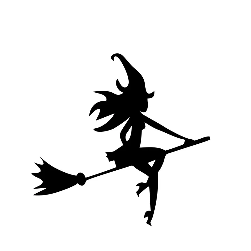 

Personality Car Sticker Halloween Sexy Witch Broom Car Window Decal Accessories KK Decals Car Body PVC 14cm X 14cm