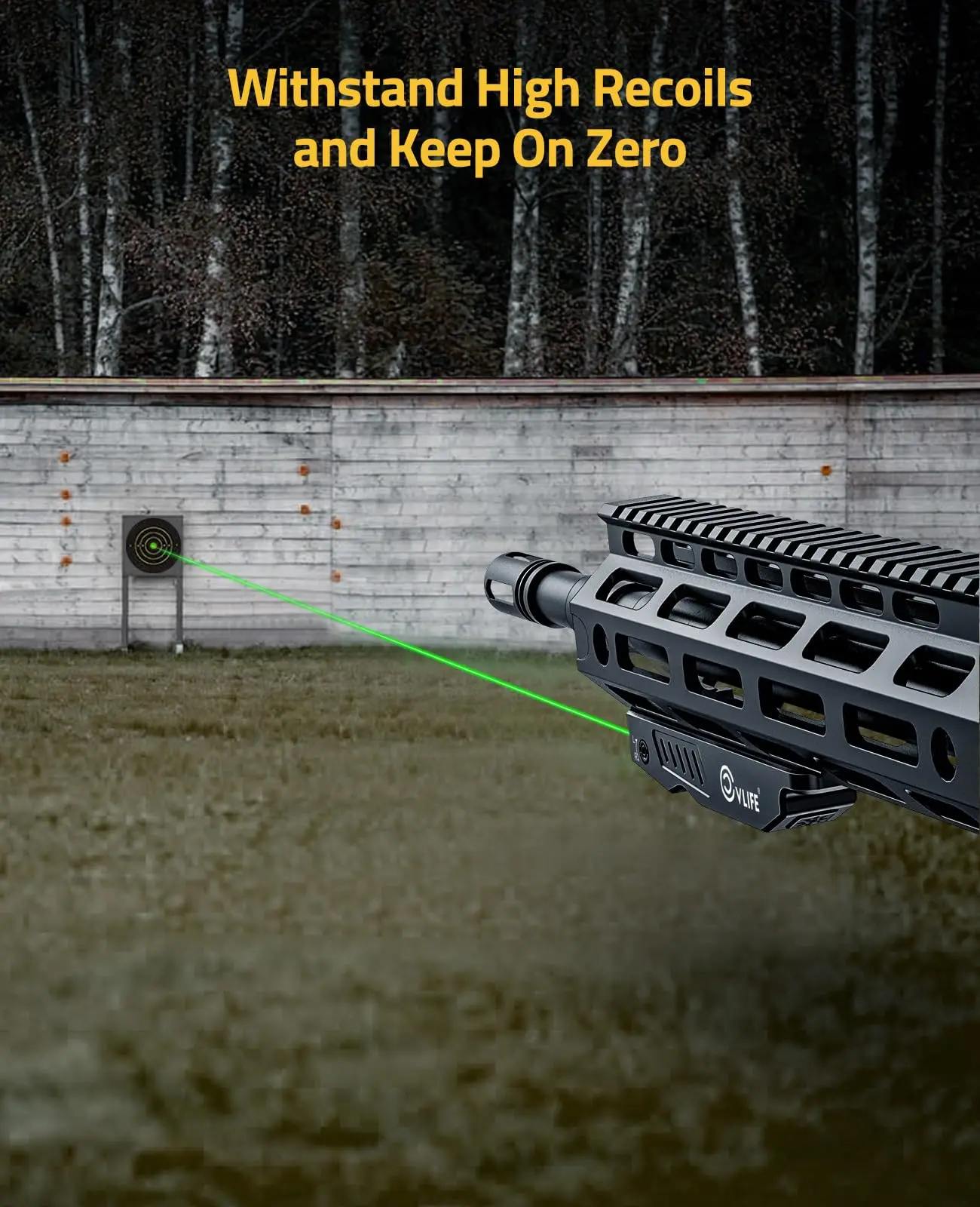 Green Laser Sight Strobe Function Rifle M-Lok Picatinny Rail Magnetic Rechargeable Low Profile Tactical