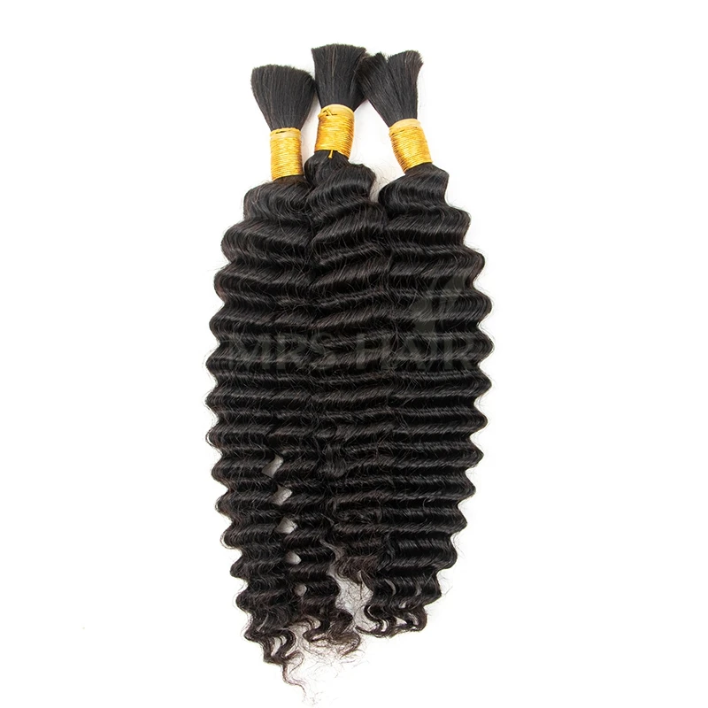 HAIR Bulk Extensions Deep Wave Remy Hair Bundles Human Hair 12-26 50g/Bundle DIY Material Loose Deep Bulk Bundles