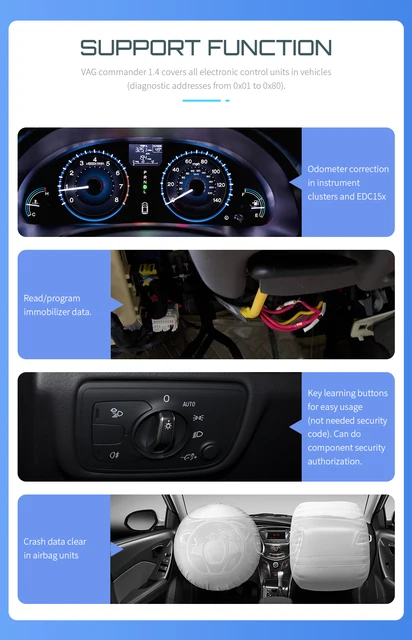VAG K+CAN Commander 1.4 OBD2 Diagnostic Tools With FT232RL PIC18F25K80 Chip OBD 2 OBDII Scanner Cable For VW For AUDI For Skoda 2