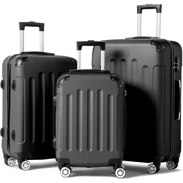 Ensemble de bagages 3 pièces, valises légères de voyage avec roulettes, serrure TSA et coin rigide, ensembles de bagages de voyage familial 1
