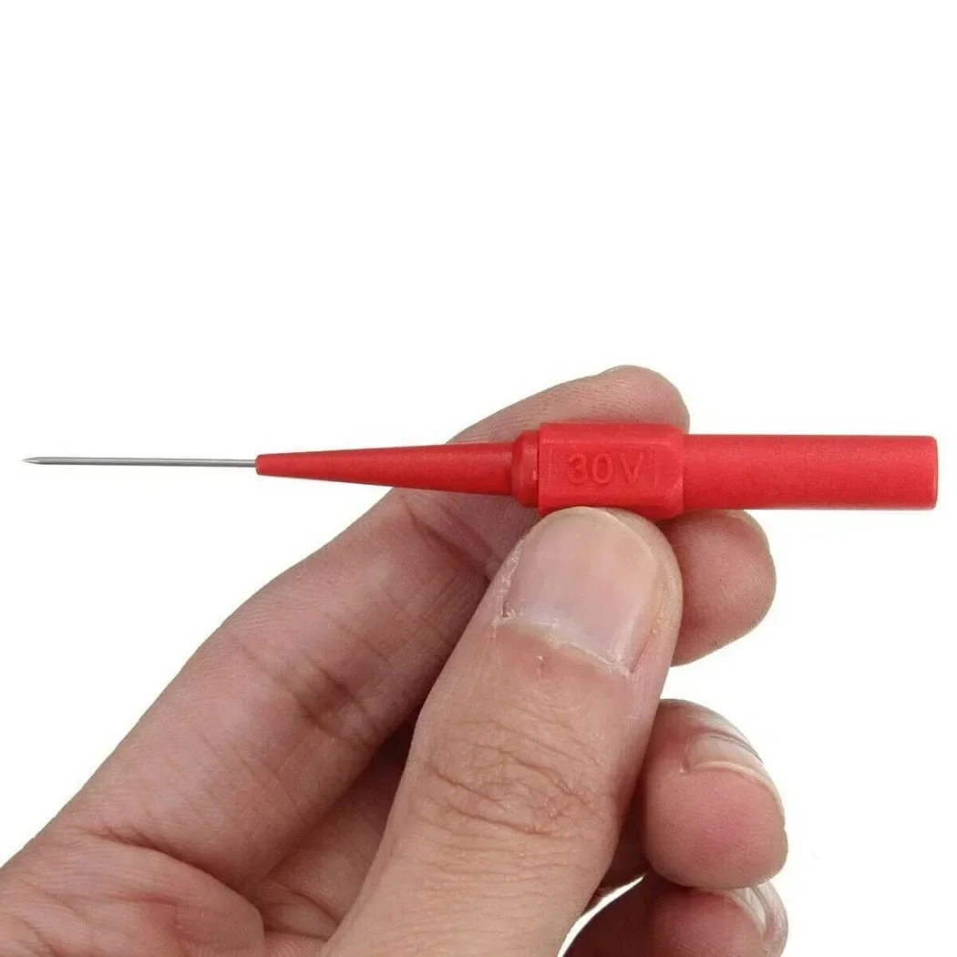 Test Probes 2/10 PCS Insulation Piercing Needle Non-destructive Multimeter Test Probes Red/Black 30V For Banana Plug