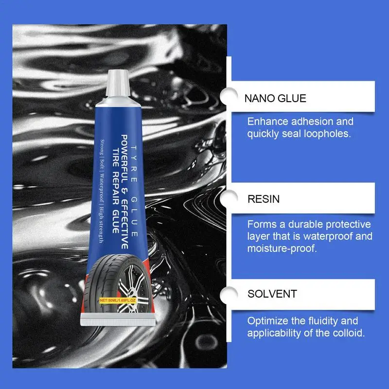 Tire Bead Sealer 50ml Rubber Cement Glue Tire Repair Sealant Tire Leak Sealant Tire Repair Tools Tire Sealant For Car Motorcycle 5