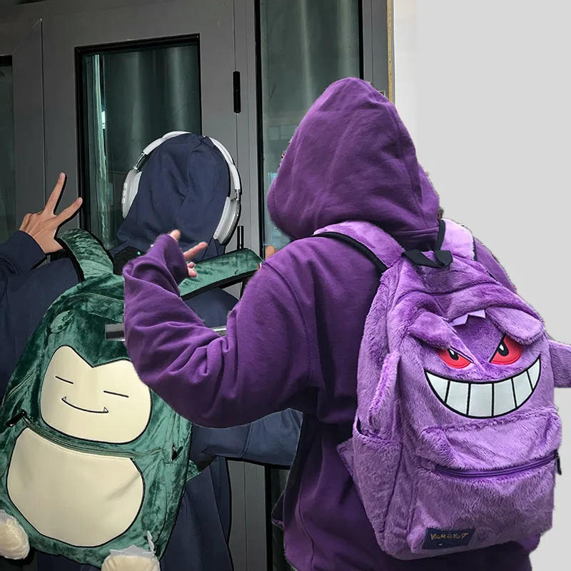 Pokemon Gengar Peluche Plush Backpack Kawaii Gengar Plush Bag