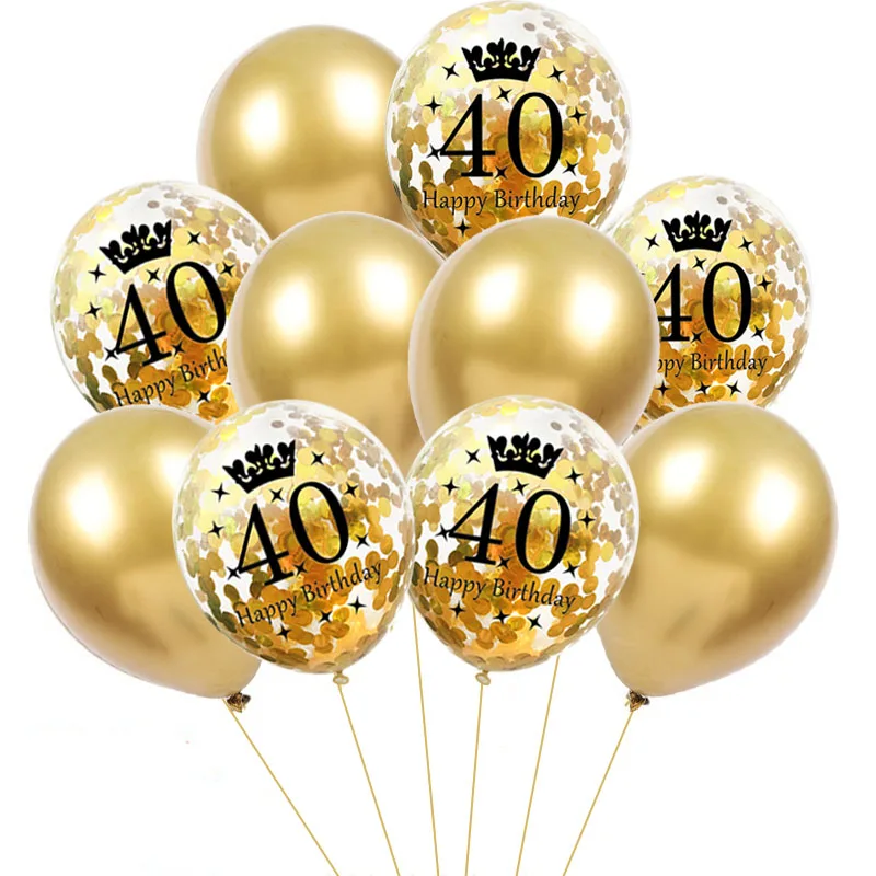 

Adult Digital Ballon 40th 50th 60th Birthday Confetti Balloons 30 40 50 60 Years Birthday Party Anniversary Supplies Air Globos