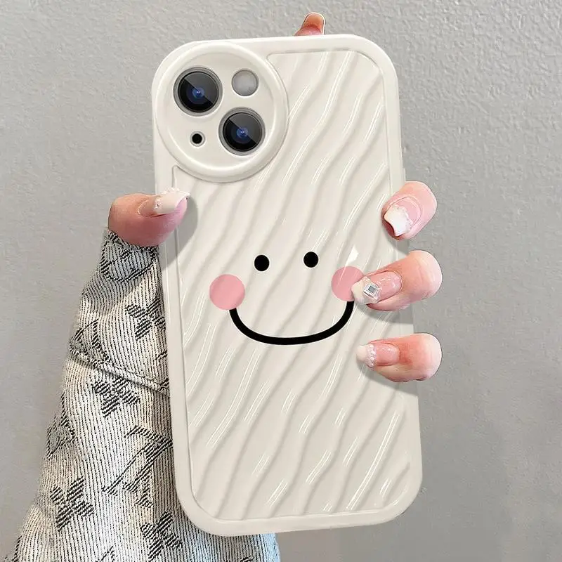 

Simple smiling face iPhone12/11/13 mobile phone case 14 wavyMobile