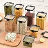 Kitchen Sealed Jar For Grain Beans Storage Tank Large Capacity Seal Plastic Box Moisture-proof High Quality Seasoning Jars Set 3