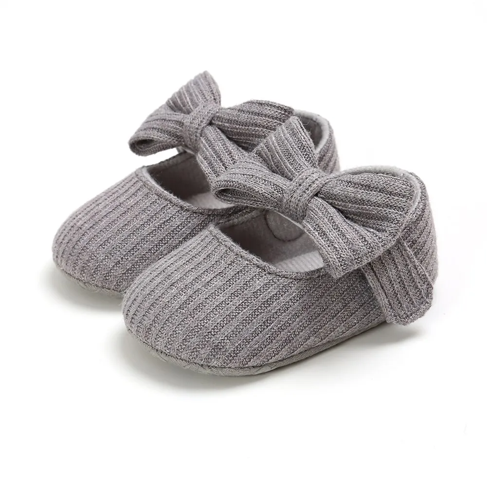 Toddler Baby Girls Princess Shoes Cute Bowknot Solid Color Knitted Soft Sole Non-Slip Sneaker baby shoes canvas sneakers sneakers shoes soft sole shoes