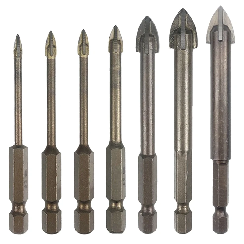 

Retail Tile Drill Bit Concrete Cement Drill Bit Multi-Function Punch Hole Opener Four-Edged Triangular Drill Bit Set Carbide