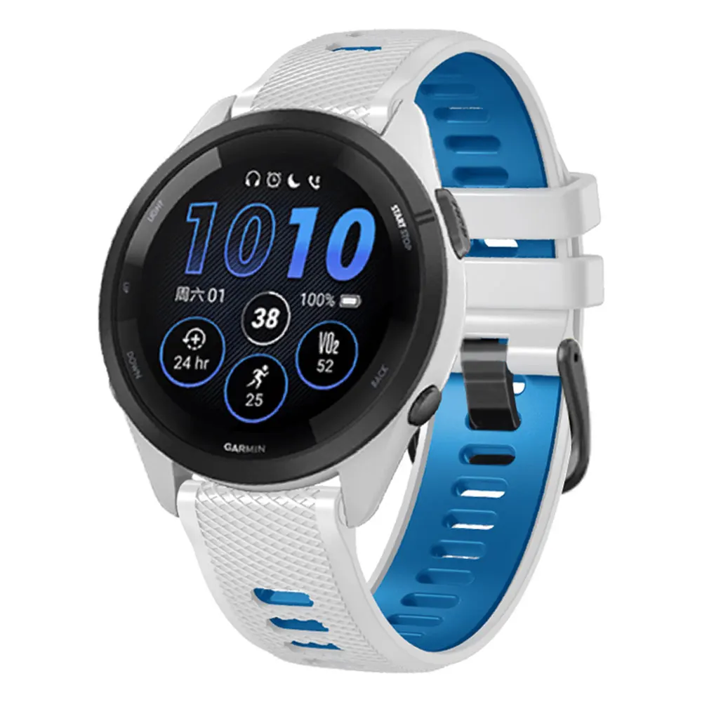 Garmin Forerunner 265 용 22mm 실리콘 Smartwatch 스트랩 Forerunner 255 Music Vivoactive 4 Venu 2 팔찌 용 교체 벨트