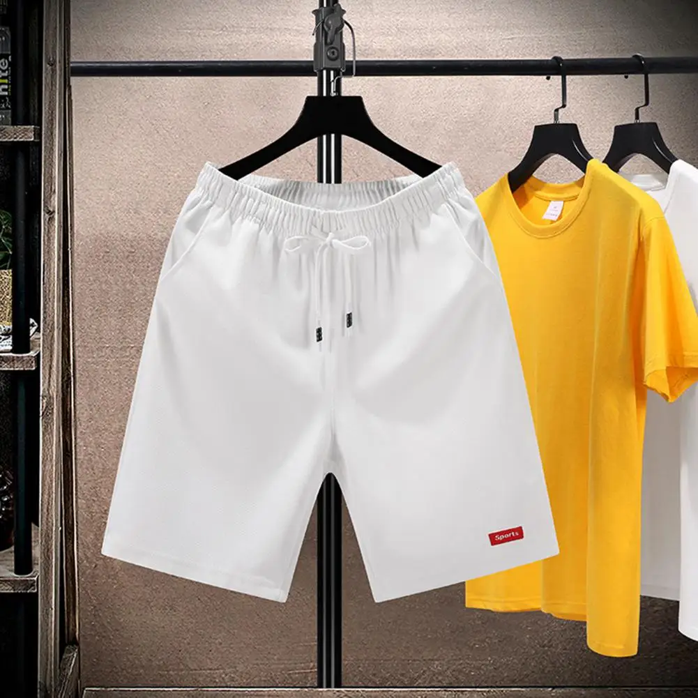

Basketball Shorts Men's Summer Sport Shorts with Elastic Waist Pockets Casual Jogger Shorts with Letter Mark for Men
