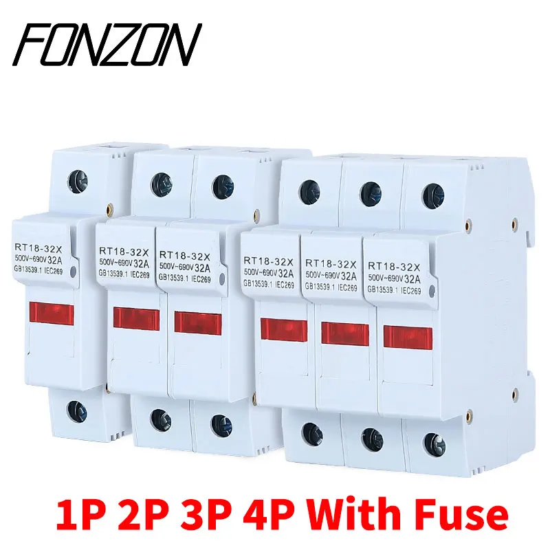 Fuse Holder Rt18-125, 22X58 125A 1p Type ヒューズベース RT18-125X-4P レールタイプ