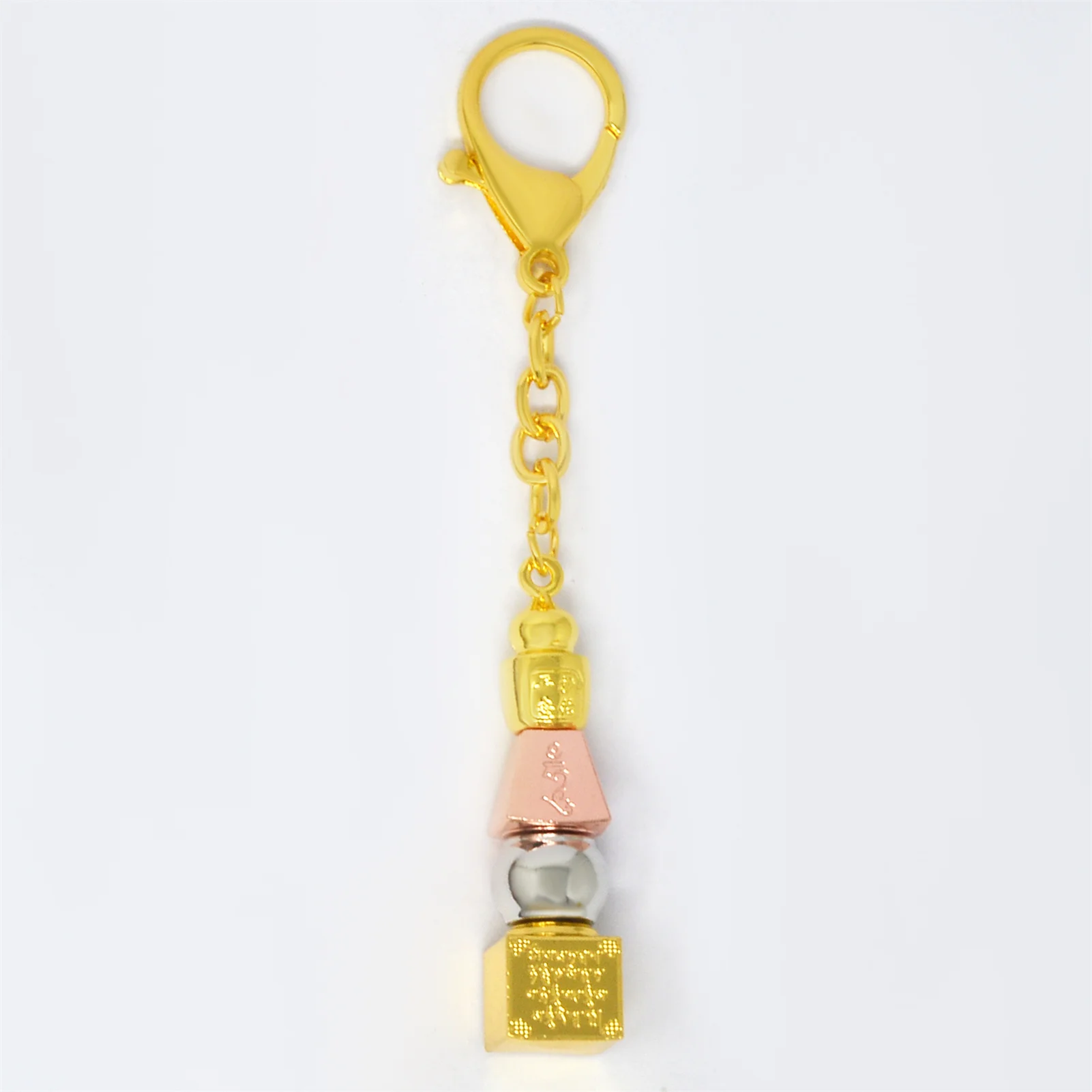 Feng Shui White Umbrella Goddess Pagoda Peace ＆ Luck Amulet Keychain Protect Traditional Keyring 3