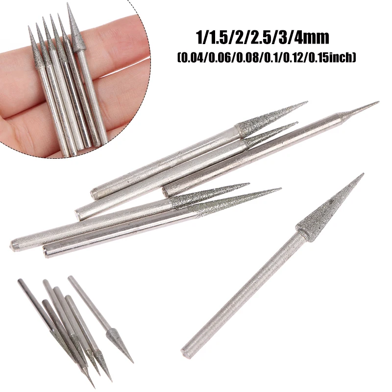 6Pcs/set 1-4mm Engraving Tool Heads Polishing Nozzle Grinding Nozzles Diamond Grinding Head Needle Carving Polishing Tools