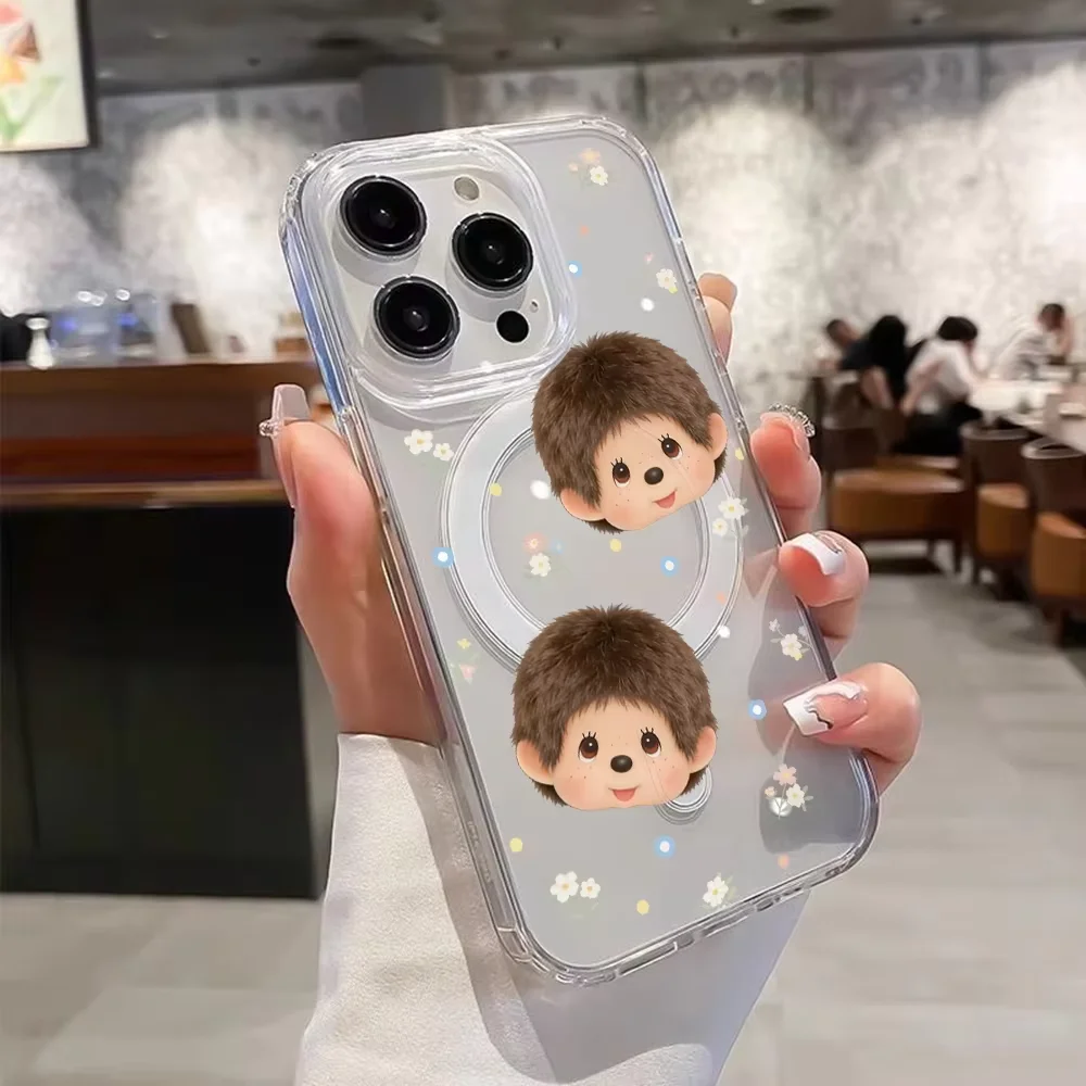 Adorable Kawaii Monchhichi Magnetic Phone Case with Magsafe Compatibility